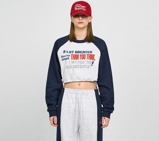 ACME DE LA VIE COLORS SCHEME 短版 長袖 衛衣 海軍藍 ADLV-22SS-SWLCSS-NVY