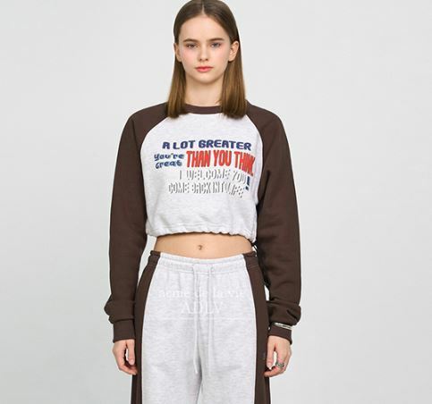 ACME DE LA VIE COLORS SCHEME 短版 長袖 衛衣 咖啡 ADLV-22SS-SWLCSS-BRN