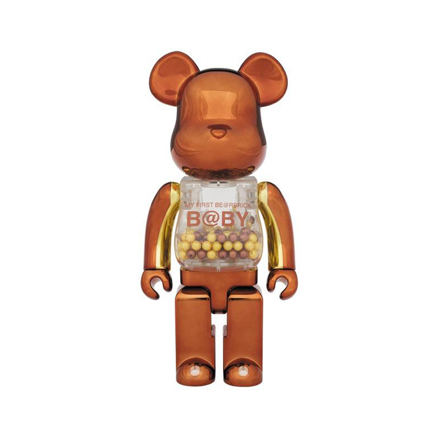 -(G30)- BE@RBRICK MY FIRST B@RBRICK B@BY 1000% STEAMPUNK VER. 千秋系列 電鍍 古銅色