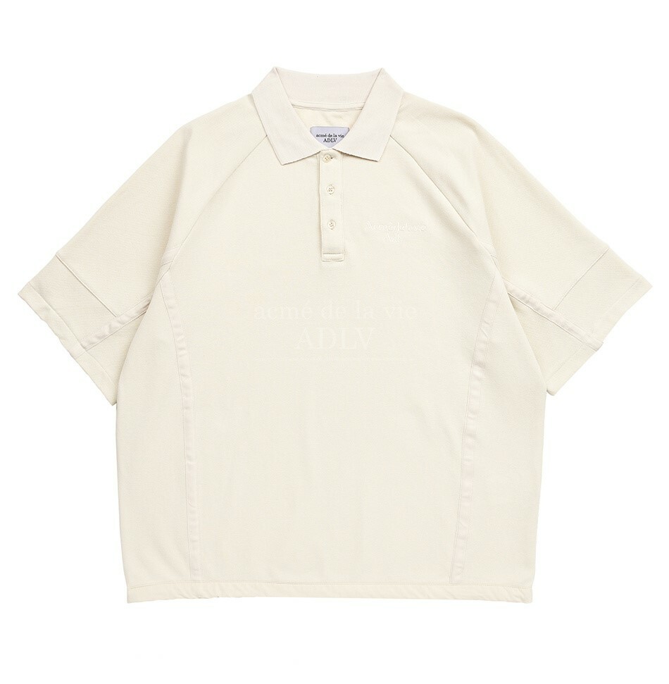ACME DE LA VIE 五分袖 寬版 POLO衫 短袖 奶油白 ADLV-22SS-PKPQHF-CRM
