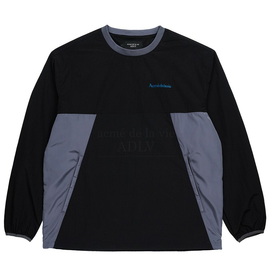 ACME DE LA VIE CONTRAST WOVEN 網眼 透氣 長袖 大學T 黑  ADLV-22SS-LSCTWS-BLK