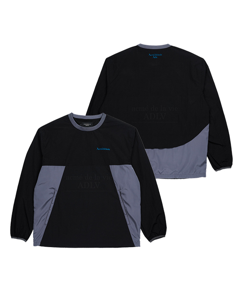 ACME DE LA VIE CONTRAST WOVEN 網眼 透氣 長袖 大學T 黑  ADLV-22SS-LSCTWS-BLK