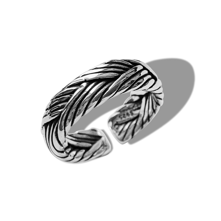 【ACCY026】層次編織四線麻花開口設計戒指