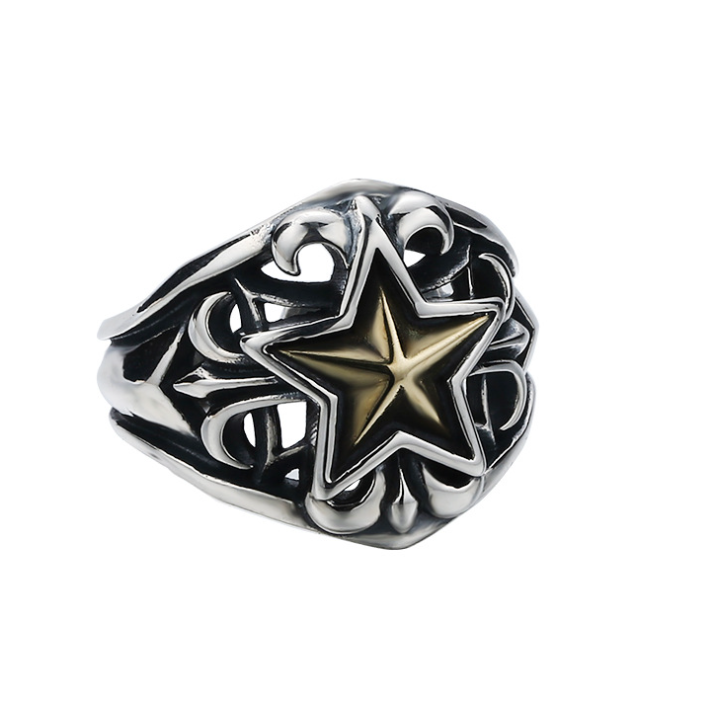 【ACCY028】五角星鑲嵌開口設計戒指