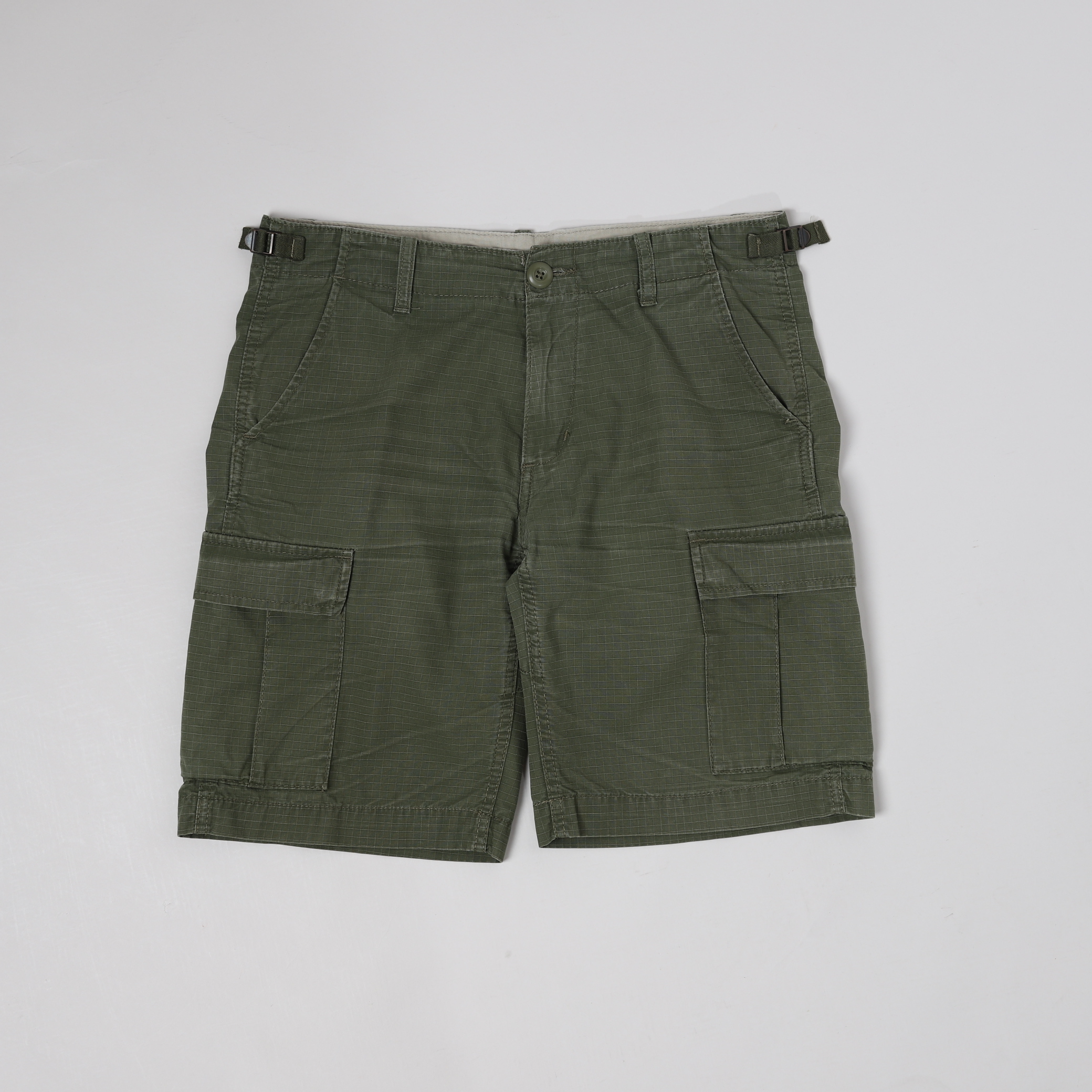 二手 30 男女款 CARHARTT AVIATION SHORT 軍綠 窄版 抗撕裂 口袋工作短褲【I009758】