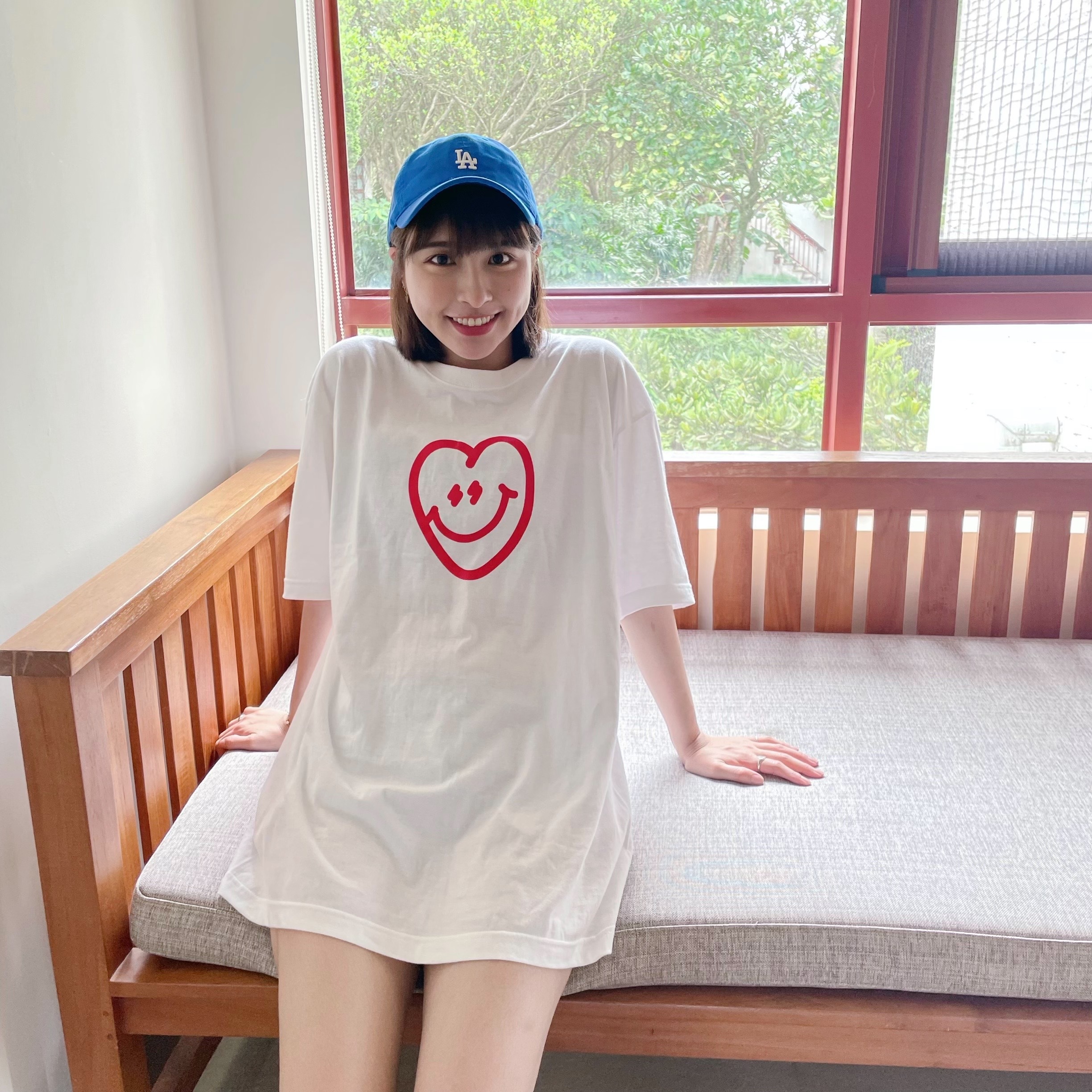 #KEEP SMILE LOVE TEE 白色 黑色 燕麥 灰色 微笑愛心 閃電微笑 草寫 LOGO短T 兒童 成人【KS104】峮峮