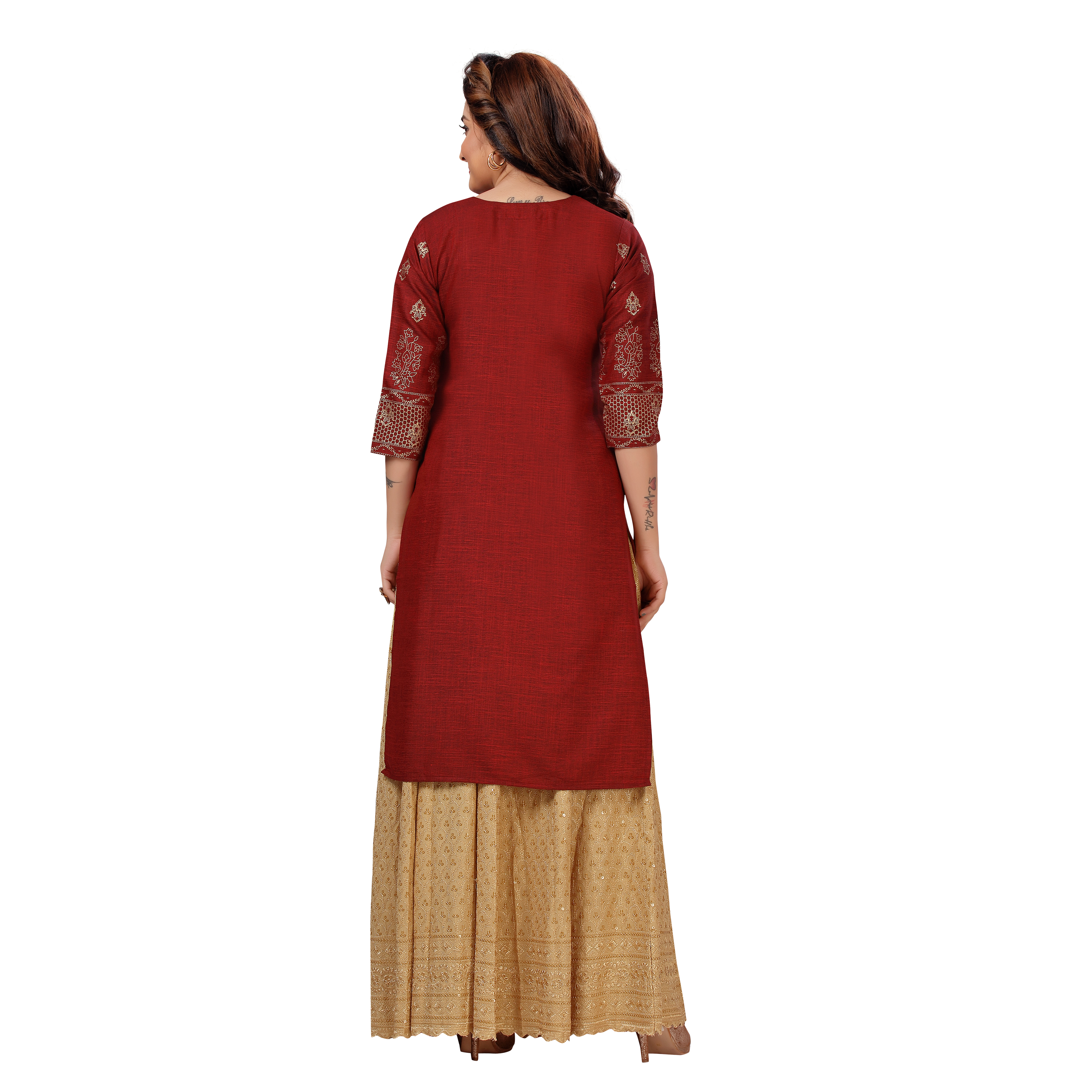 Sonali Women Long Rayon Maroon Printed Kurtis  Jippa Top / Indian Ladies Top / Kurtis Wanita Warna Maroon /Plus Sizes Kurtis S to 6XL Q1585