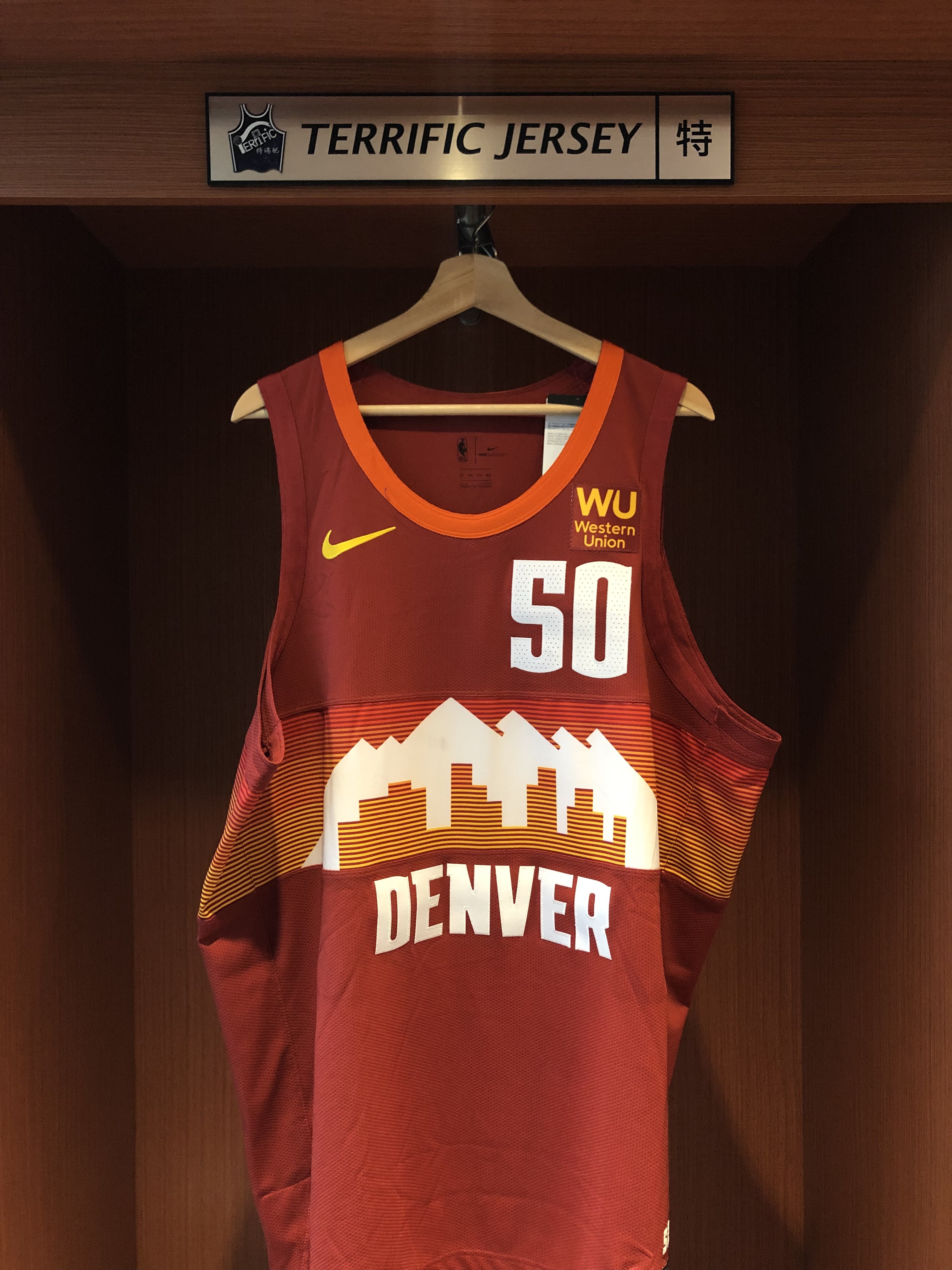 NBA球衣 Aaron Gordon 丹佛金塊城市 City Nike Authentic 球員版 電繡 含贊助商標 全新 染色瑕疵