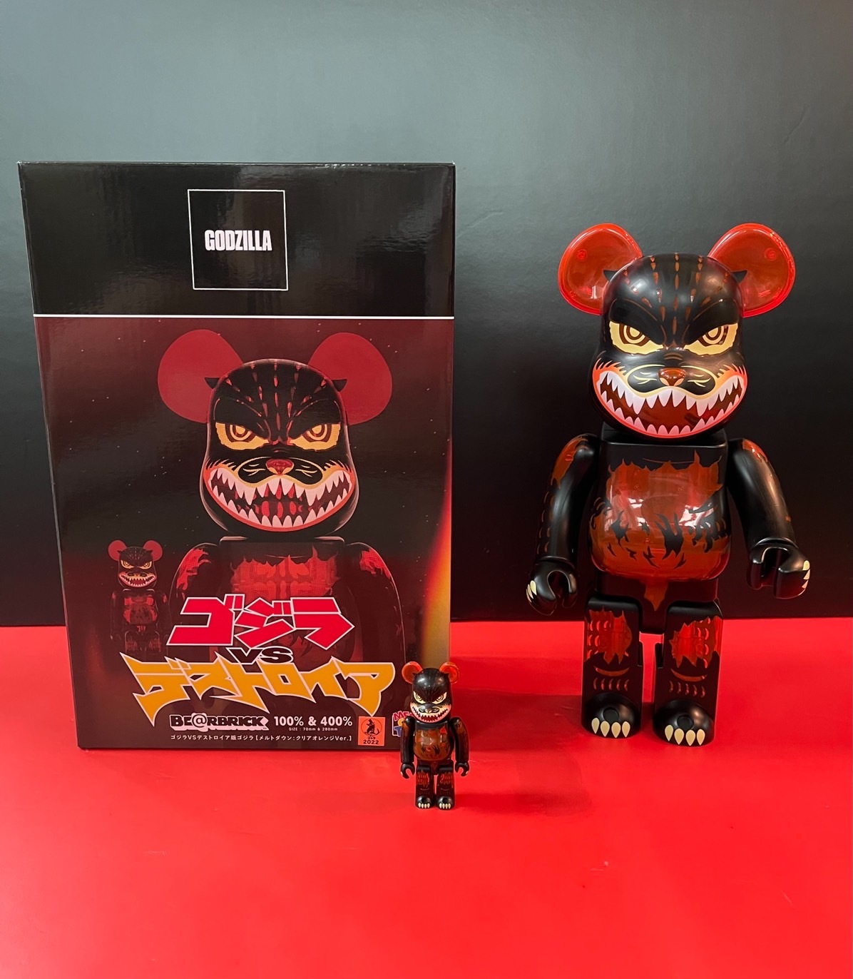 BE@RBRICK ゴジラVSデストロイア版ゴジラ(透明紅蓮哥斯拉) 100％ & 400％