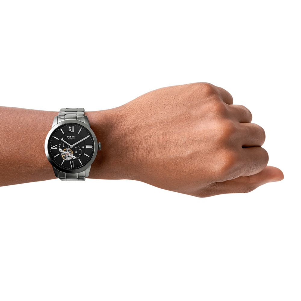 Townsman Auto 摩登都會機械男錶 煙灰色不鏽鋼鍊帶 44MM ME3172