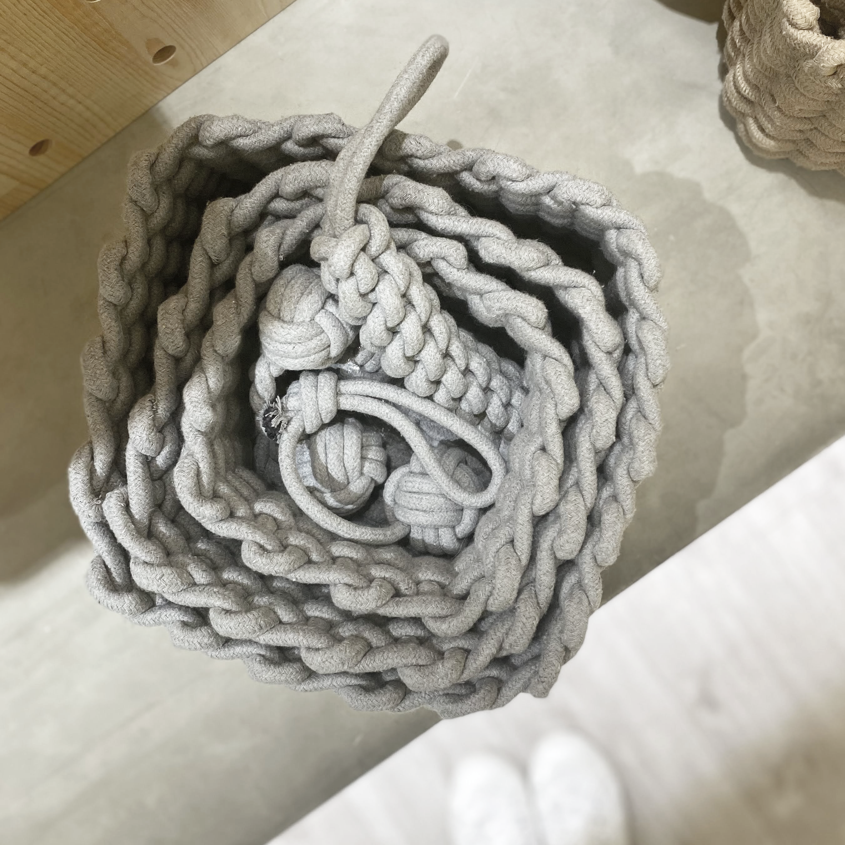 毛孩玩具 | 編織拉扯玩具｜灰棉繩