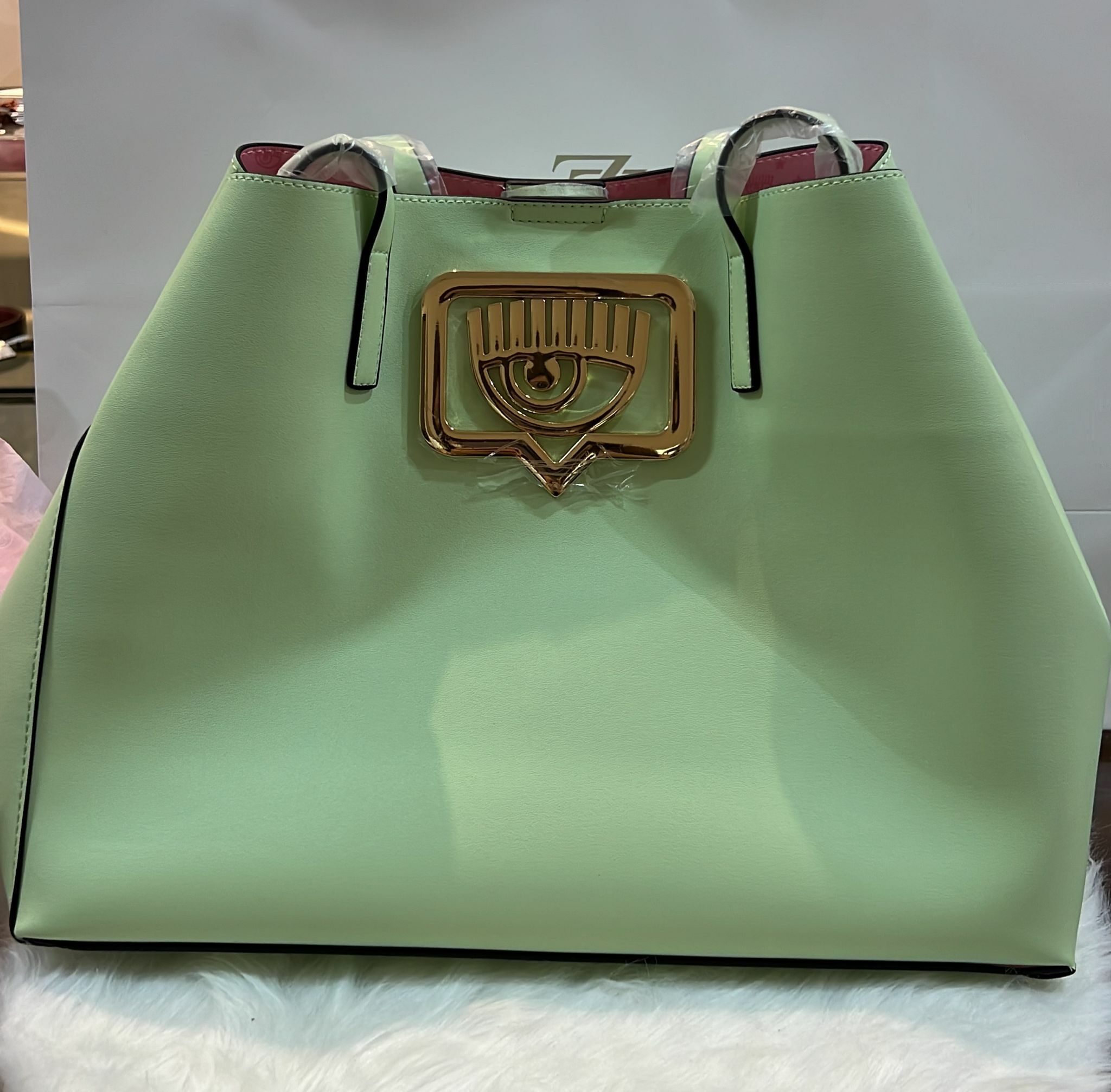 [S] CHIARA FERRAGNI EYELIKE METAL FRAM SHOULDER BAG 72SB4BB3 ZS132143, GREEN, 8052672231734 (SCF52)