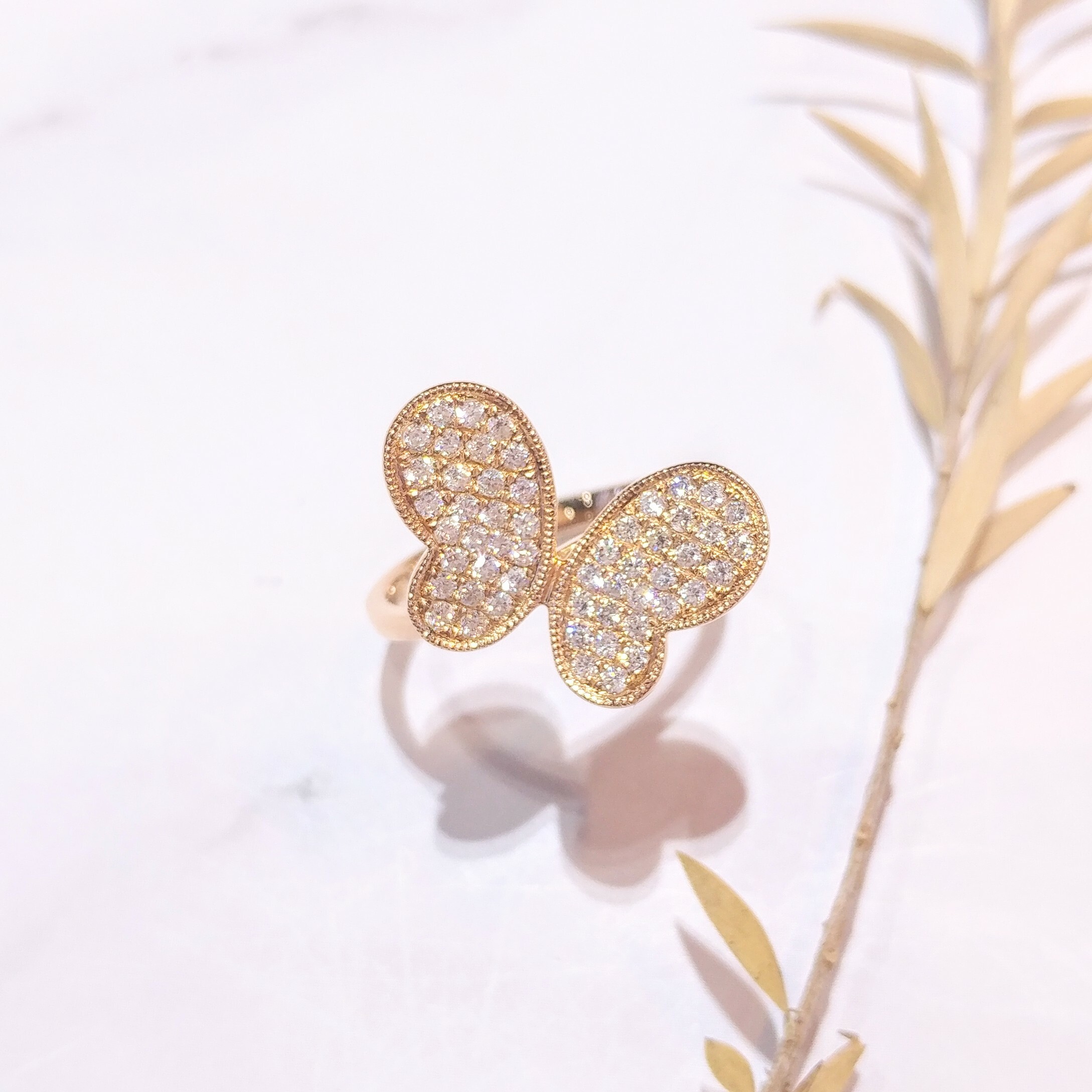 18K Rose Gold 032ct Diamond Ring