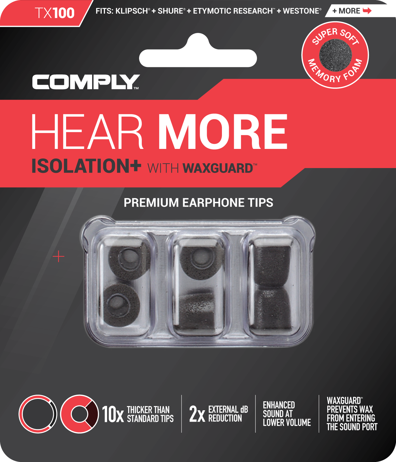 Comply Isolation TX100 入耳式記憶耳綿(3 Pairs)