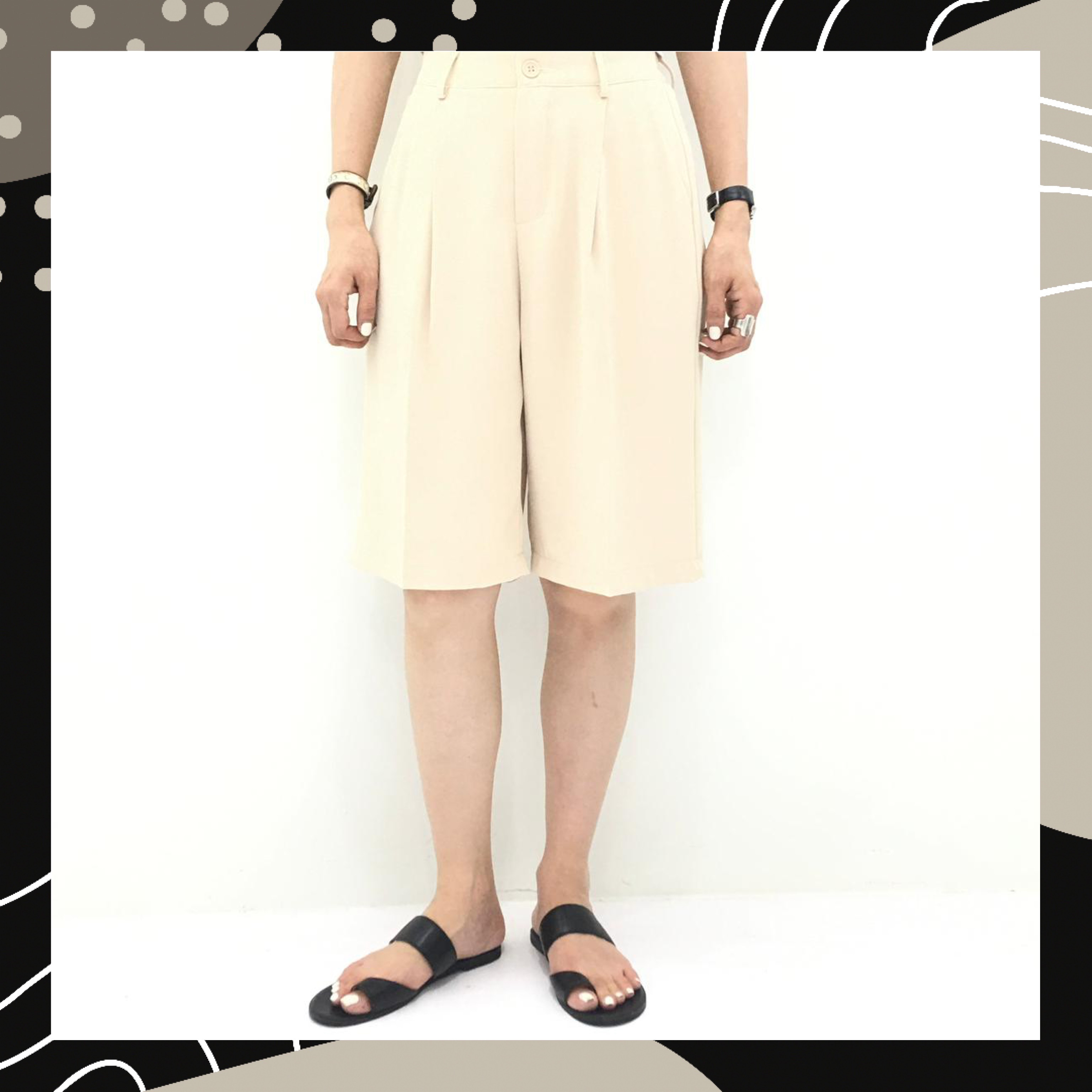 【BONNIE】後橡筋腰5色中褲