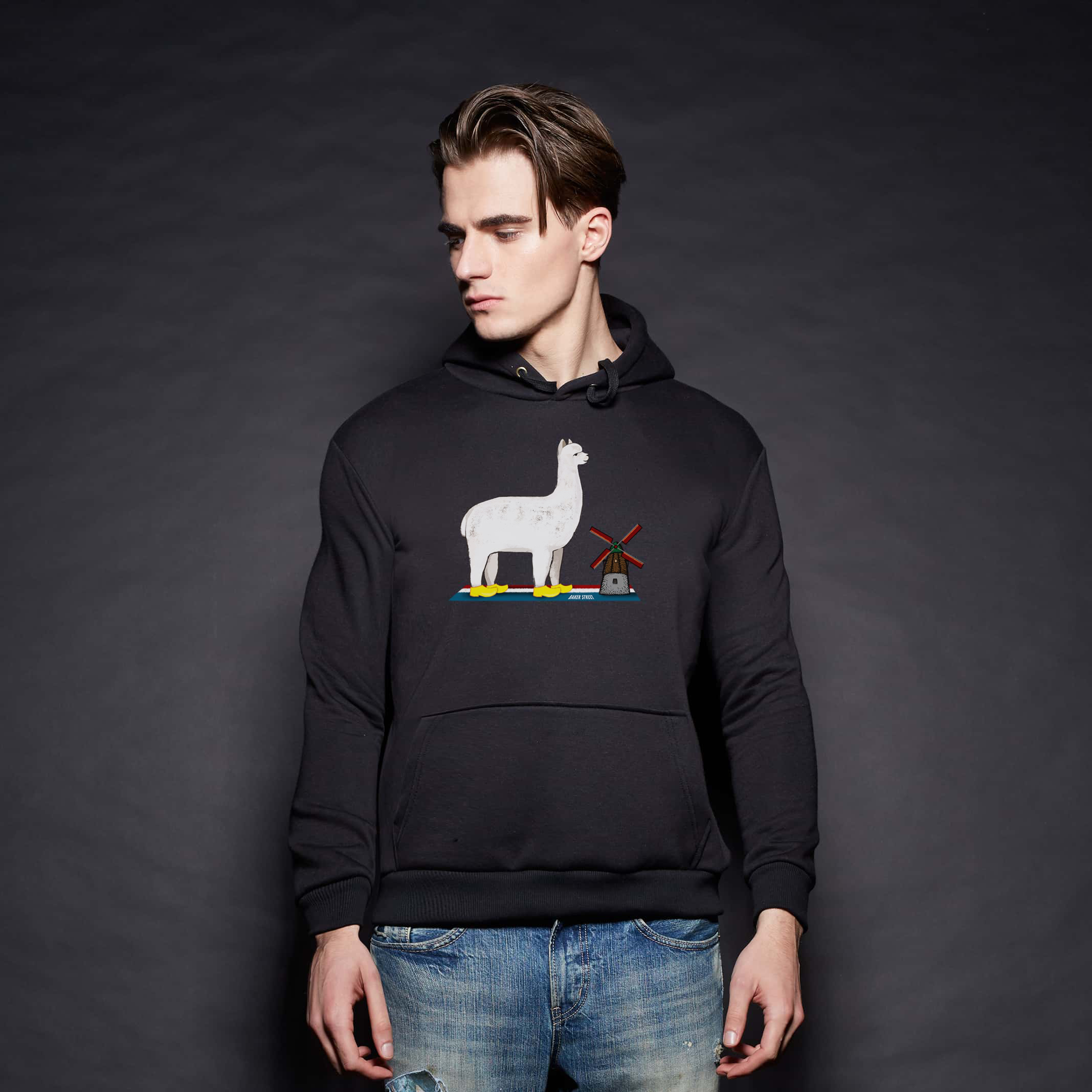 Alpaca in Holland 高磅數長袖帽T