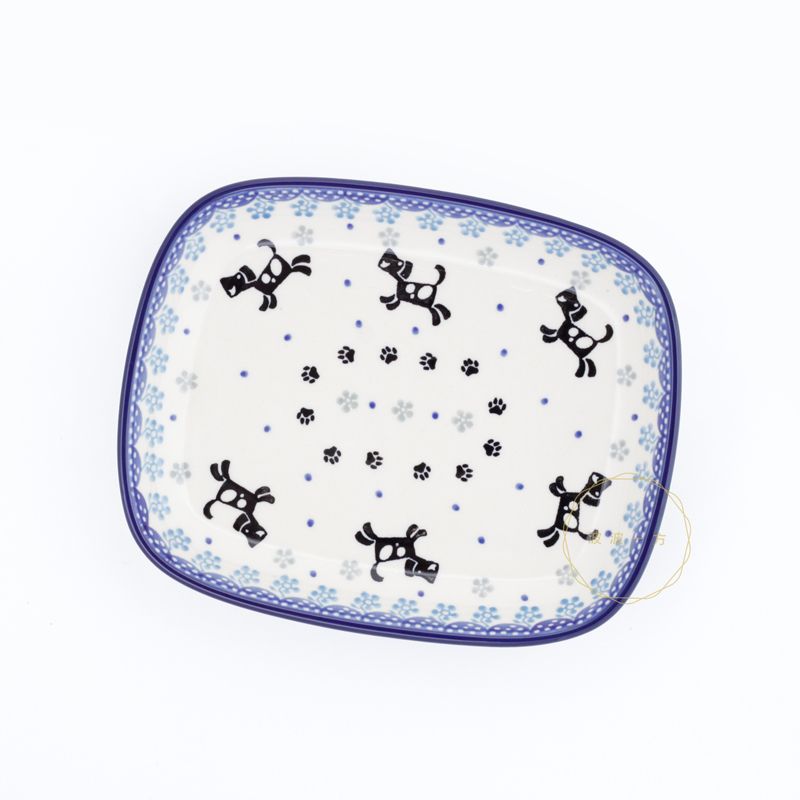 長方盤-18.5/15cm-2648X-跳躍的小狗