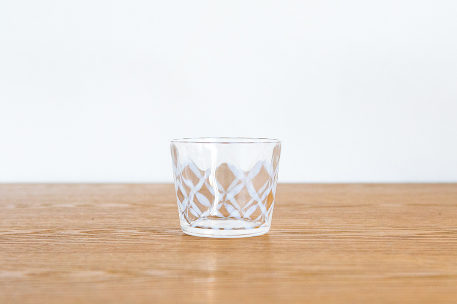 廣田硝子-大正浪漫硝子玻璃杯 / 格子