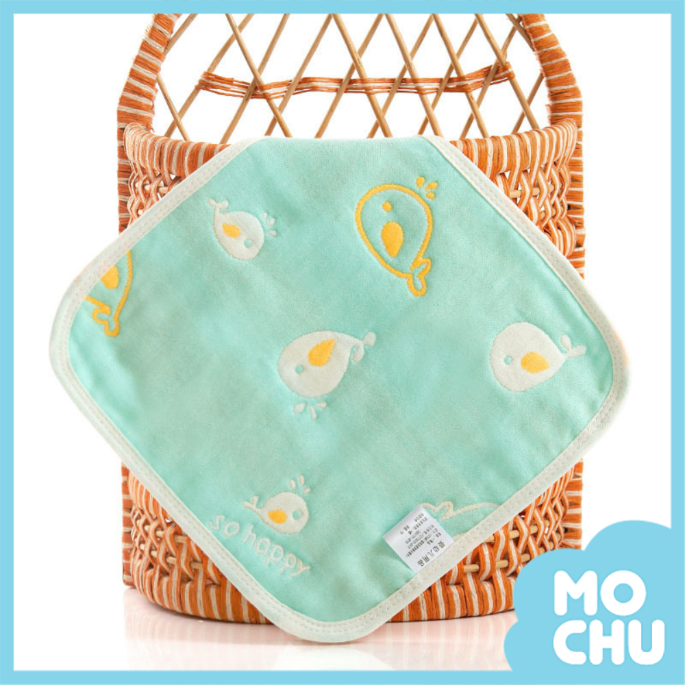 小鯨魚六層紗布方巾(兩色)