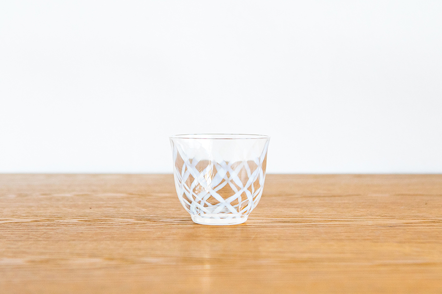 廣田硝子-大正浪漫硝子冷茶杯 /  格子