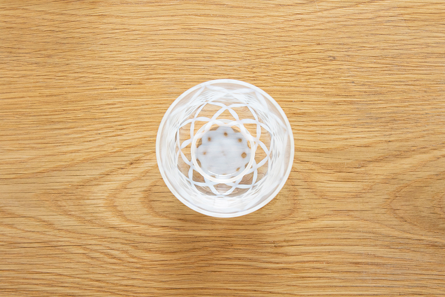 廣田硝子-大正浪漫硝子冷茶杯 /  格子