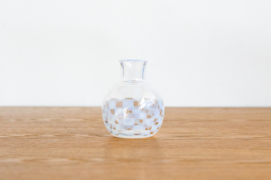 廣田硝子-大正浪漫硝子一輪插 / 市松