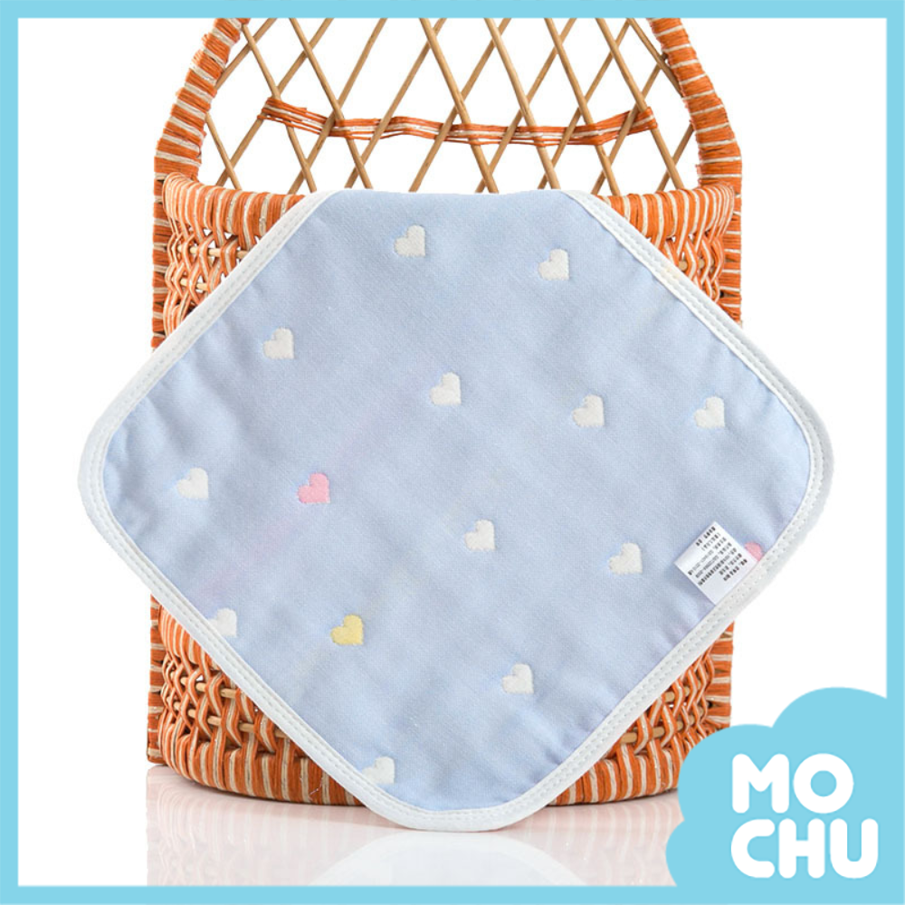 小小愛心六層紗布方巾(三色)