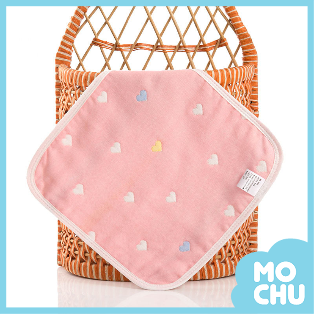 小小愛心六層紗布方巾(三色)