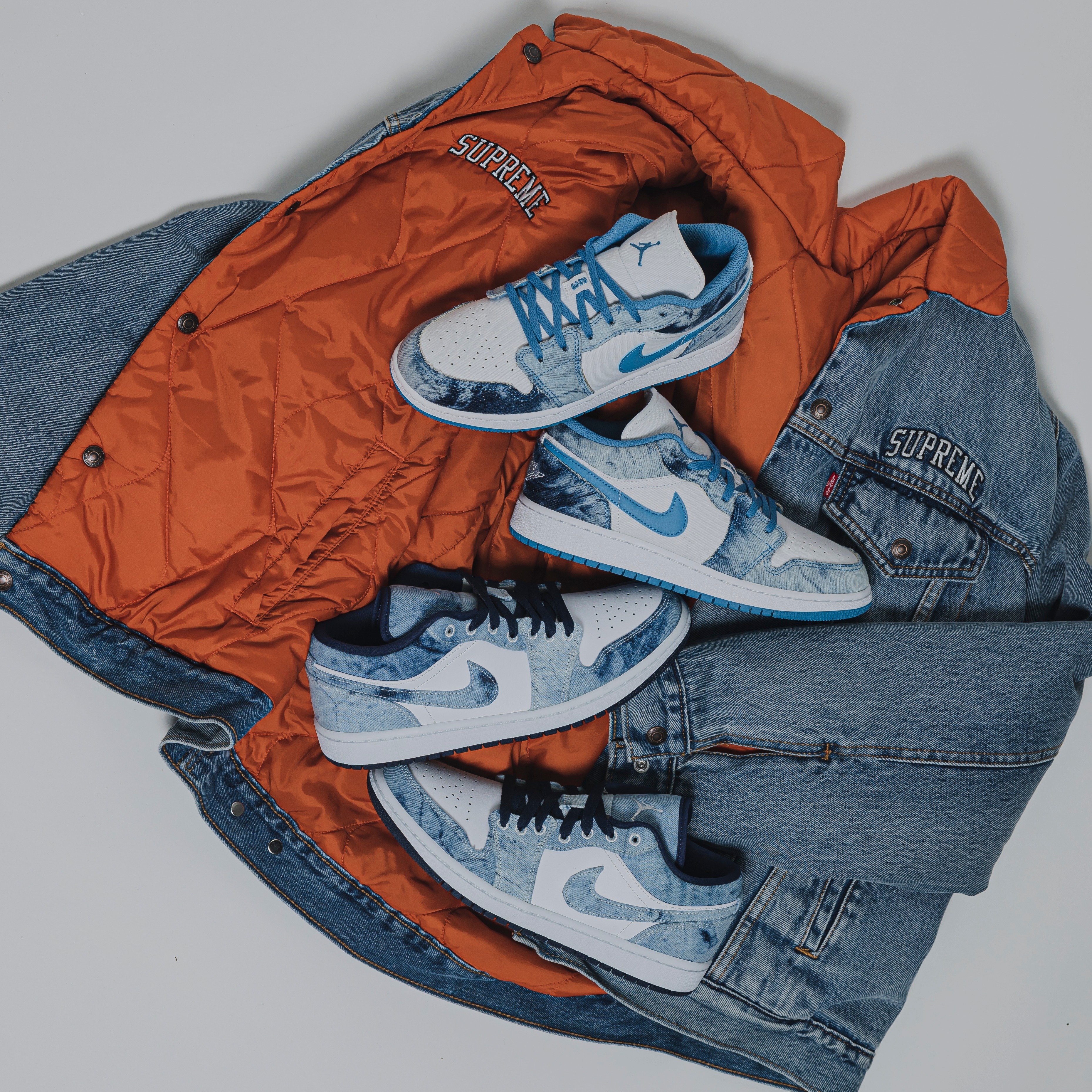 -(A20c)-AIR JORDAN 1 LOW SE "WASHED DENIM"-CZ8455 100