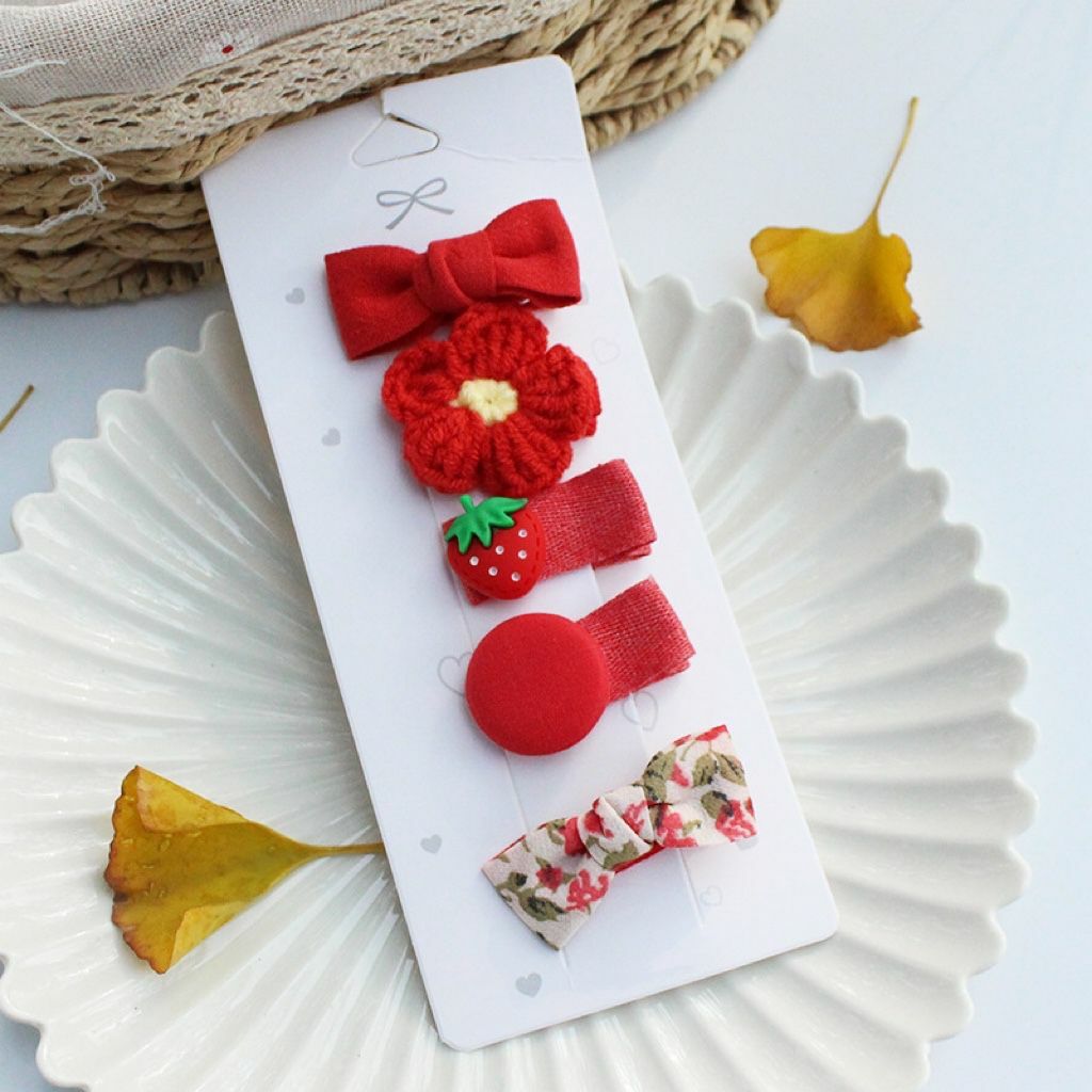 B730_紅系髮夾(5pcs)