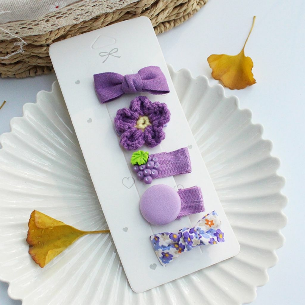 B729_紫系髮夾(5pcs)