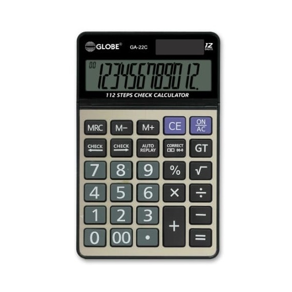 Globe 計數機 GA-22C (12位) 屏幕可摺 [特大顯示 雙電源設計]