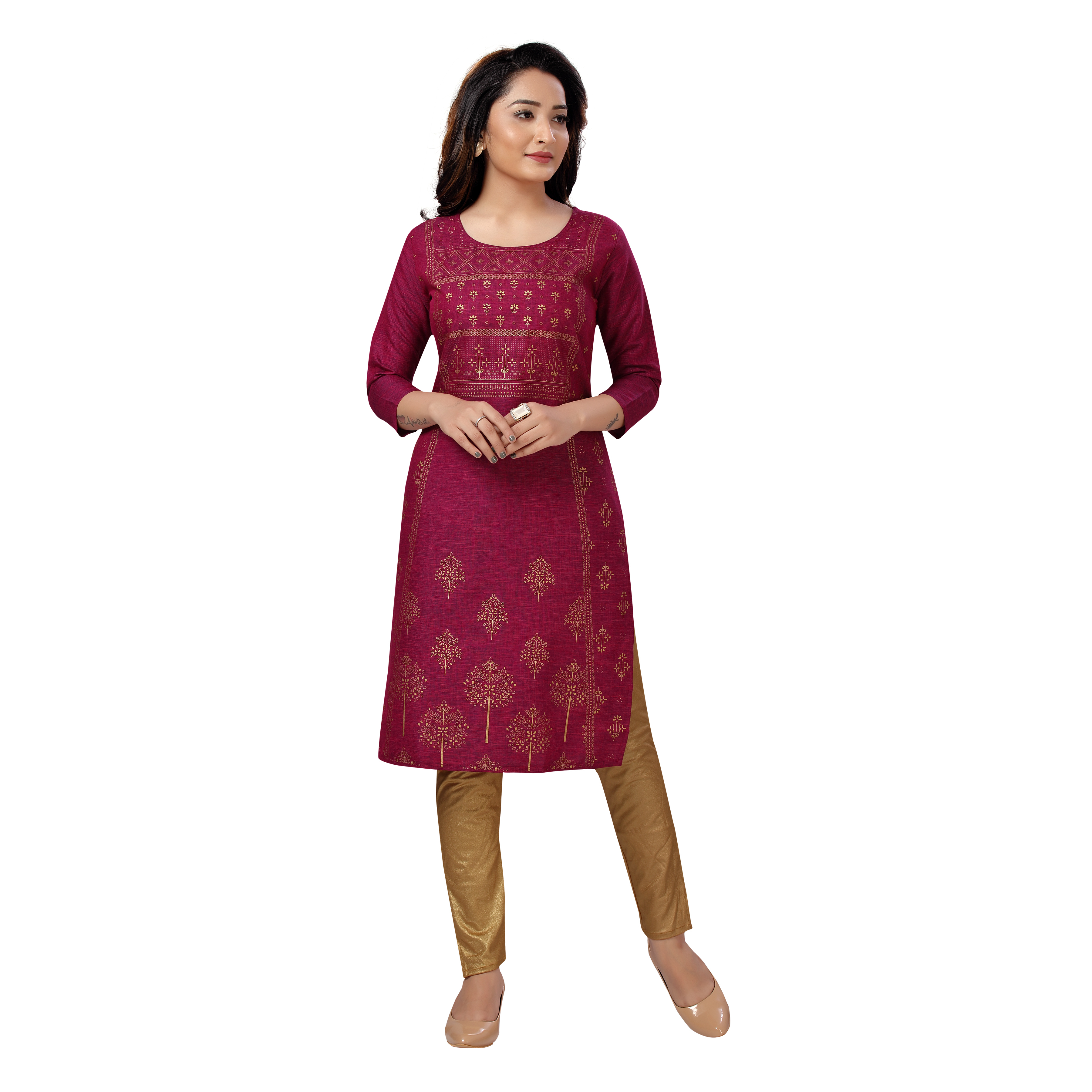 Sonali Women Long Rayon Pink Printed Kurtis  Jippa Top / Indian Ladies Top / Kurtis Wanita Warna Pink / Plus Sizes Kurtis S to 6XL Q1600