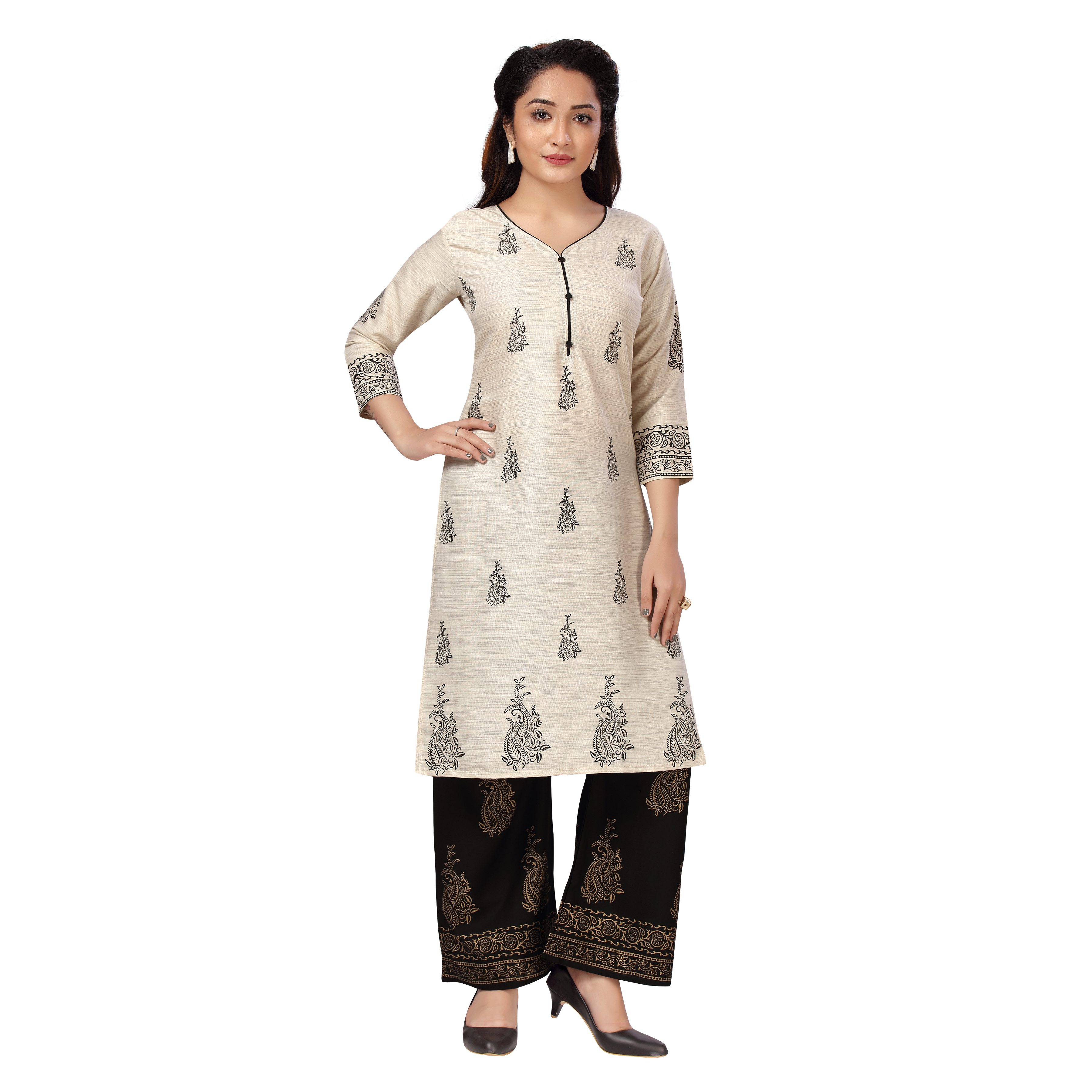 Sonali Women Long Rayon White Printed Kurtis Jippa Top Set  / Indian Ladies Top / Kurtis Wanita Warna Putih Set / Plus Sizes Kurtis Suit S to 5XL Q1608