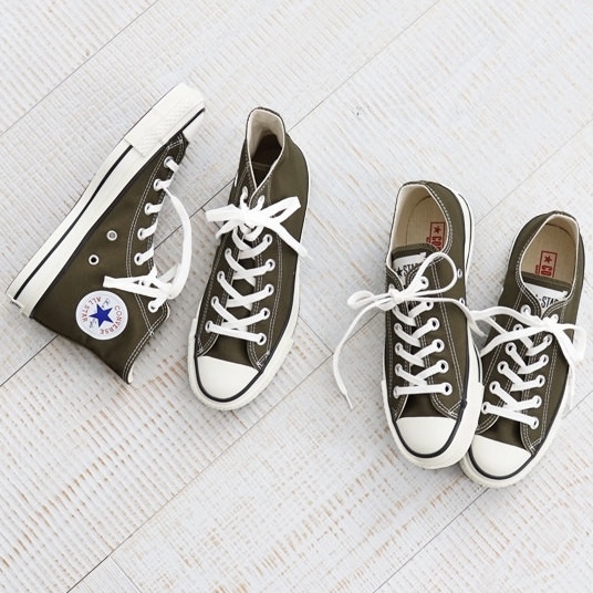 日本製 converse CANVAS 帆布鞋 卡其綠