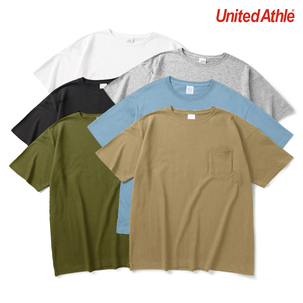 日本授權 United Athle 5008-01 5.6OZ 落肩 口袋 五分袖