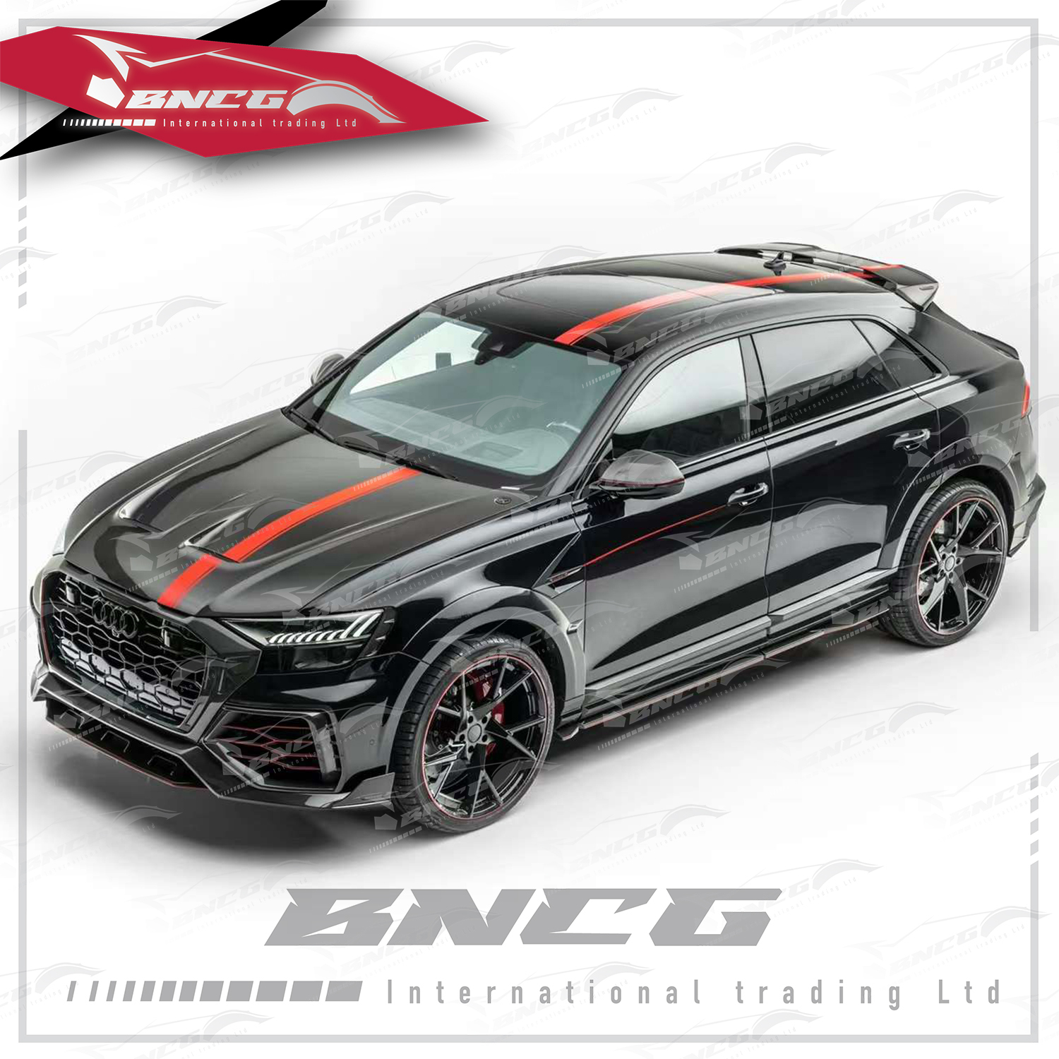 奧迪 Audi Q8 Mansory 乾碳纖維 大包圍 引擎蓋 輪弧 前後導流 側裙 頂翼 中翼 後照鏡殼 水箱罩框