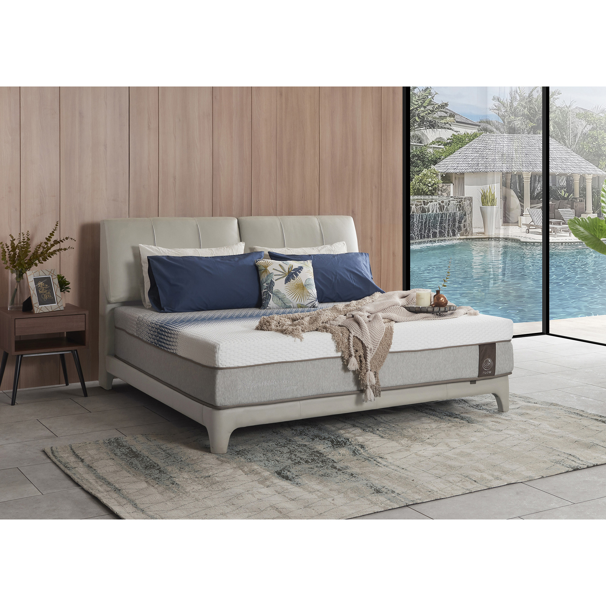 Gaze皮床〔BB210B〕冰川白【皮革床架/皮床架/皮製床架】