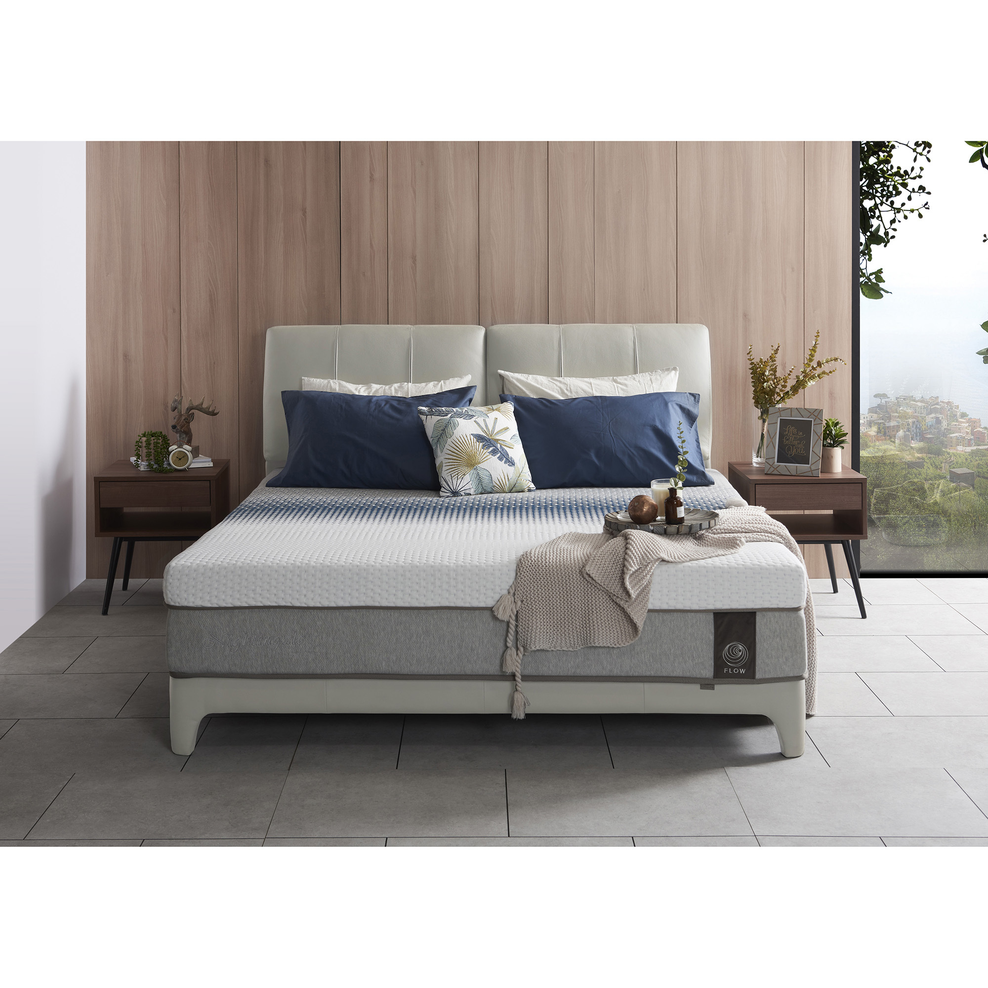 Gaze皮床〔BB210B〕冰川白【皮革床架/皮床架/皮製床架】