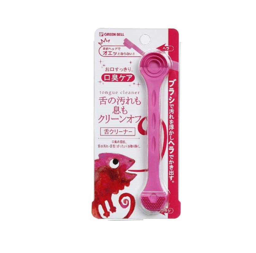 Greenbell 匠之技專利矽膠潔齒刮舌苔潔棒-粉色