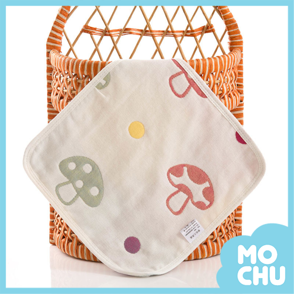 小蘑菇六層紗布方巾