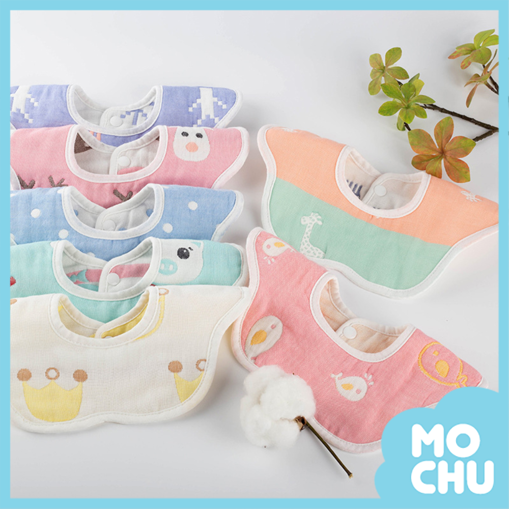 純棉紗布圍兜三入組 (款式隨機發貨)