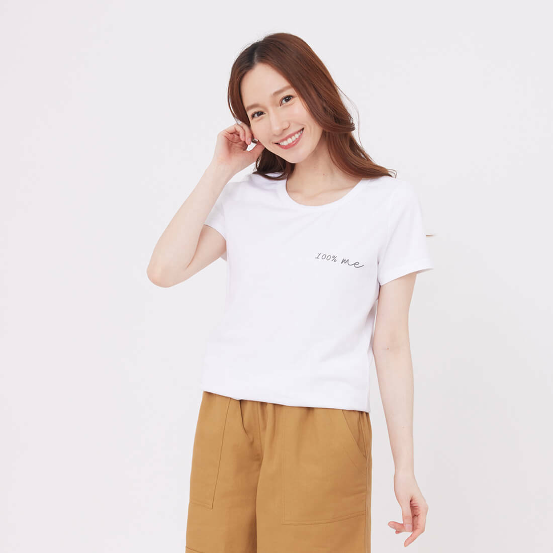 100% me 短袖 蜜桃棉 女T 白色