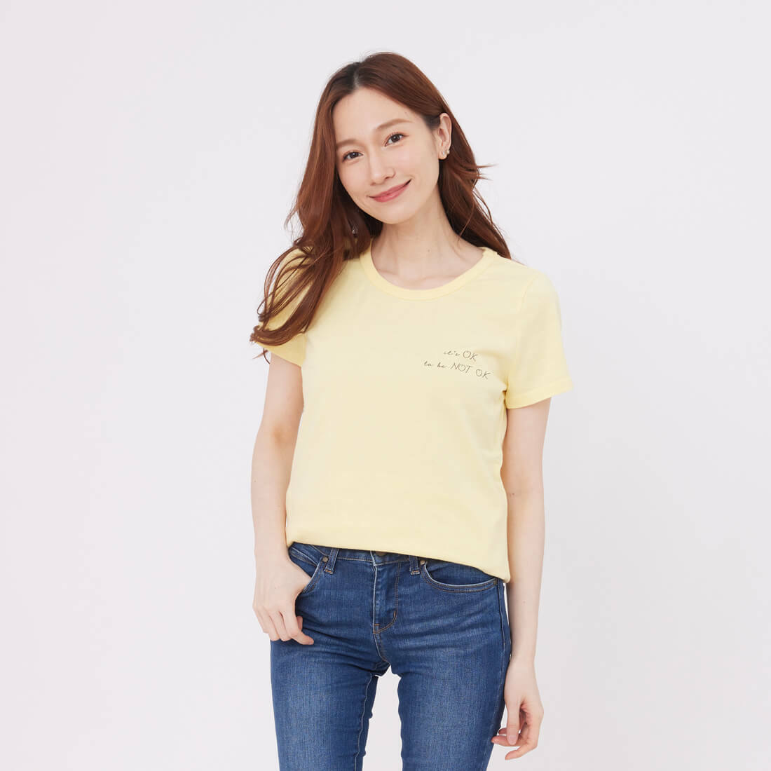 it's OK to be NOT OK 短袖 蜜桃棉 女T 鵝黃