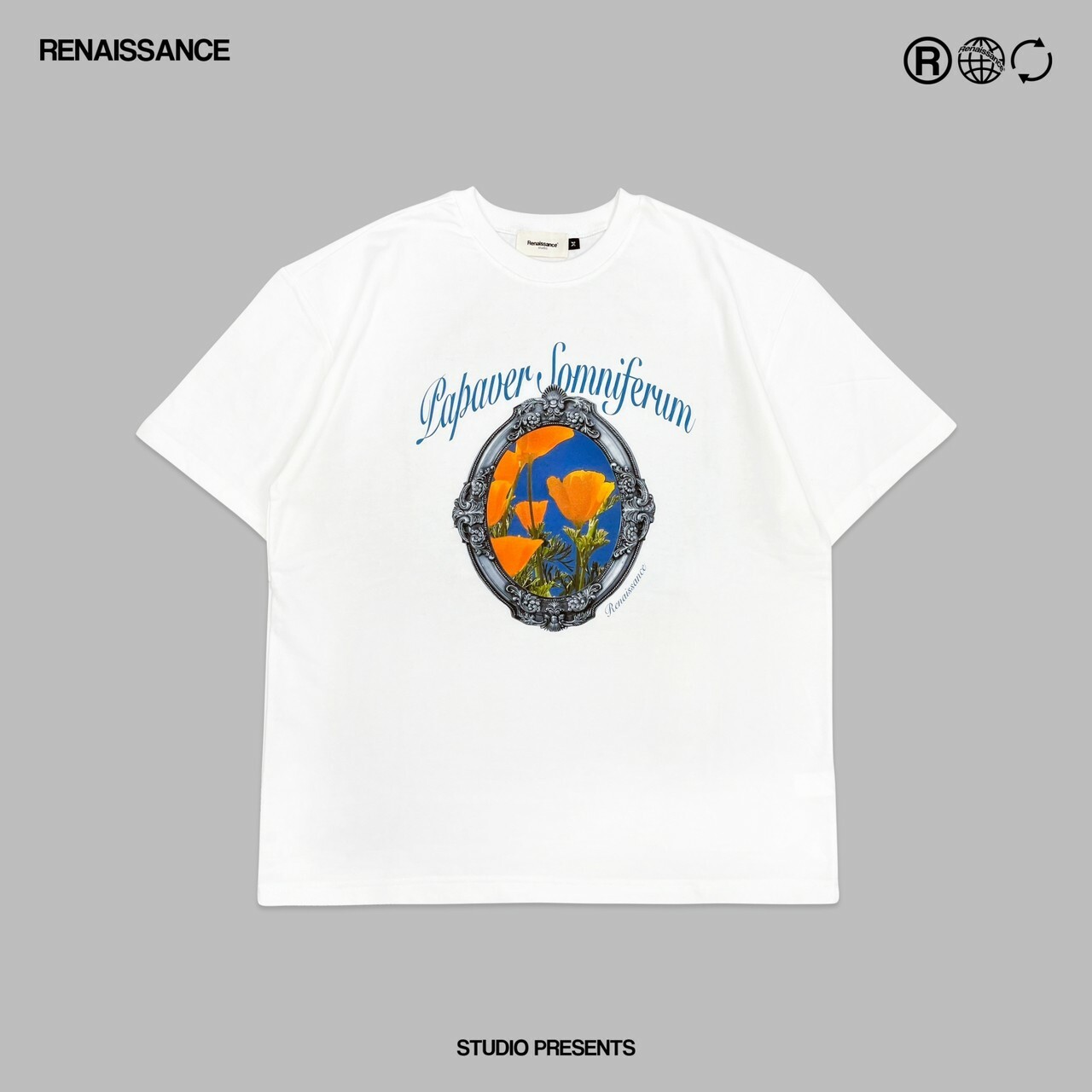 RENAISSANCE 畫框花卉 罌粟花 短袖 T “ PAPAVER FLOWERS TEE “