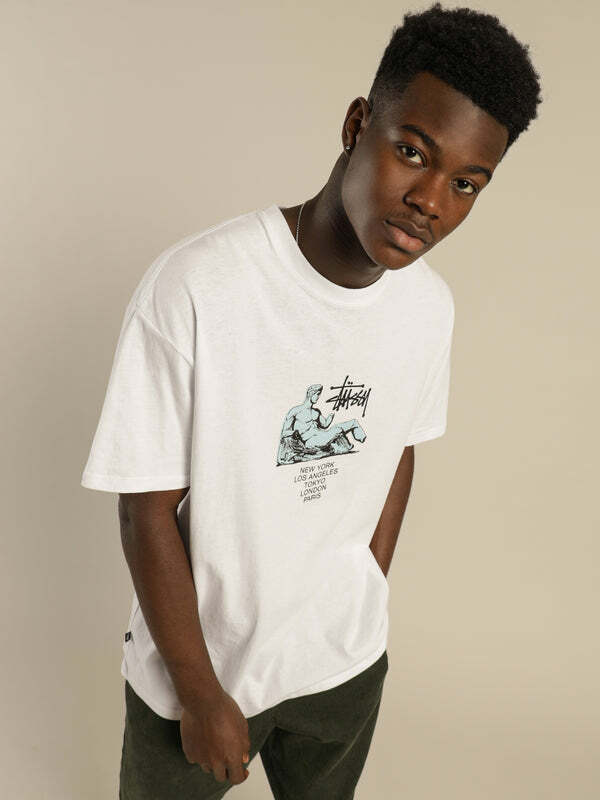 Stussy Dionyios 雕像圖騰 短袖 T恤 白色