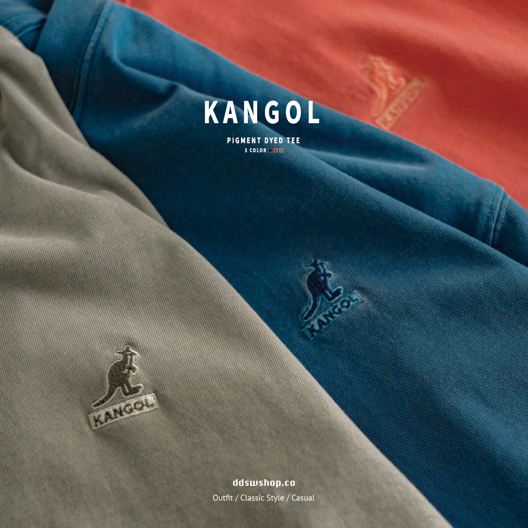 Kangol 袋鼠 短袖 水洗 刺繡 經典Logo 橘色 藍色 綠色