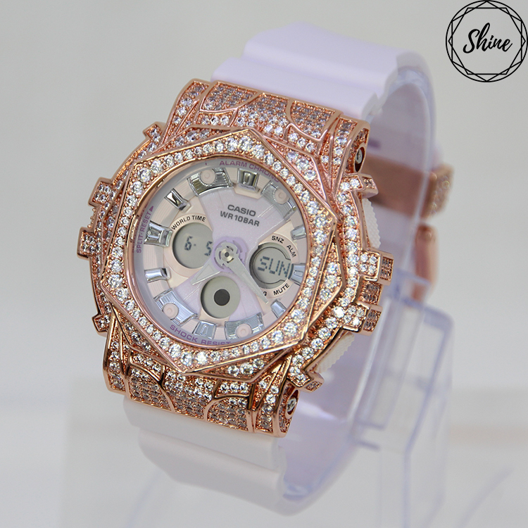 玫瑰金 改裝手錶 BA-130WP-6A - 玫瑰