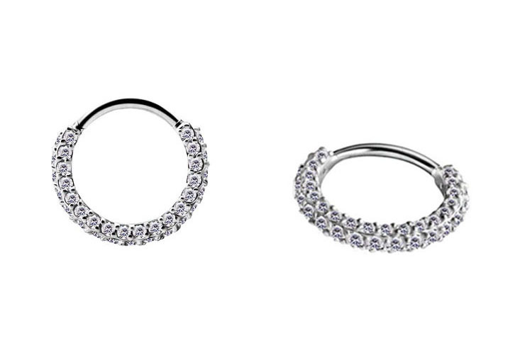 14K WHITE GOLD SEPTUM AND DAITH CLICKER