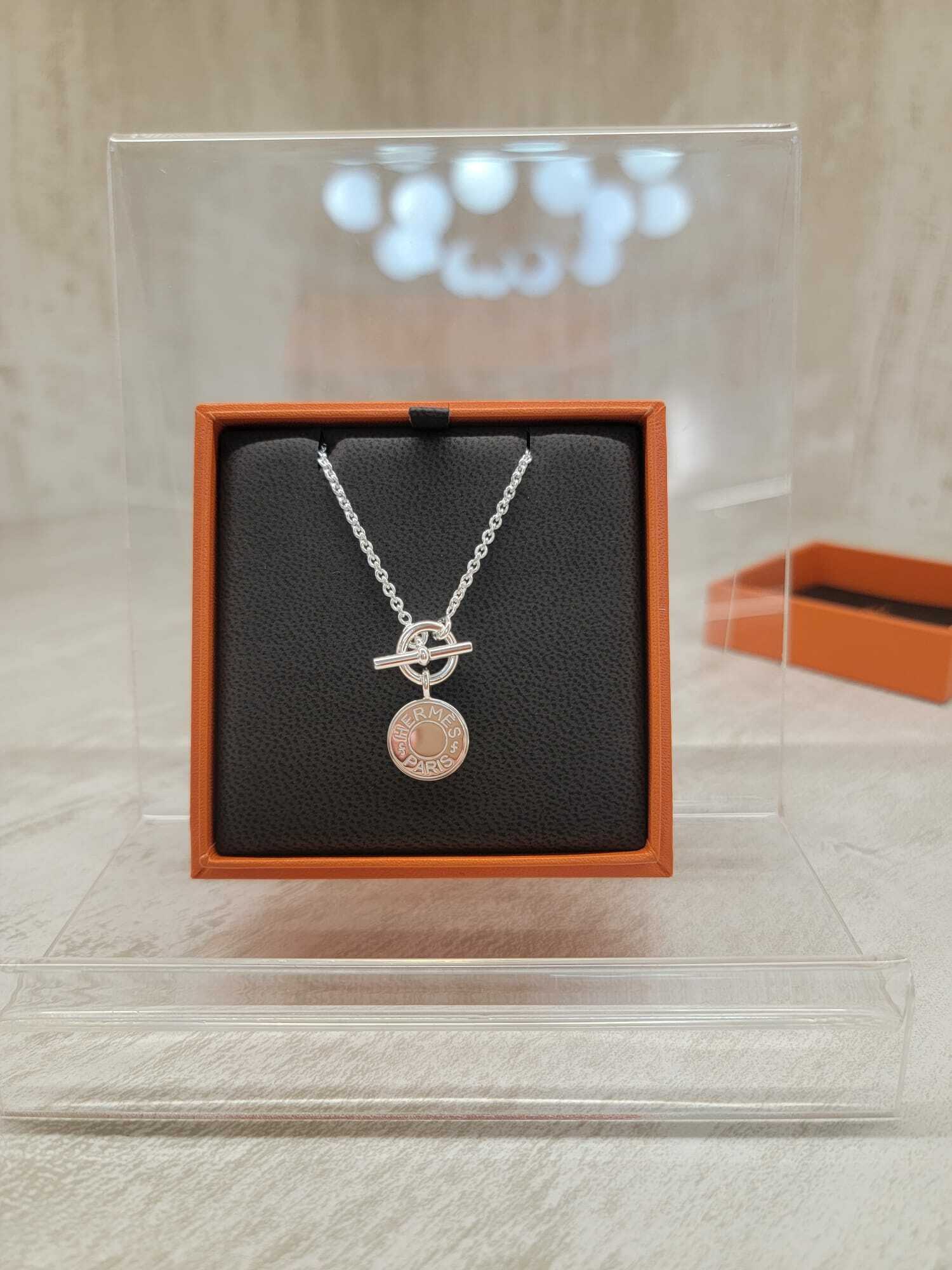 Hermès 925 Ex-Libris pendant 錢幣頸鏈 (Confettis)